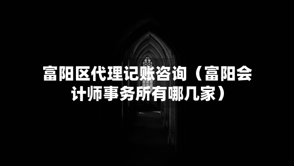 富陽區(qū)代理記賬咨詢（富陽會計師事務(wù)所有哪幾家）