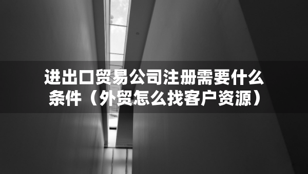 進出口貿(mào)易公司注冊需要什么條件（外貿(mào)怎么找客戶資源）