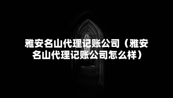 雅安名山代理記賬公司（雅安名山代理記賬公司怎么樣）