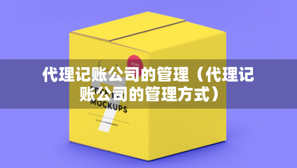 代理記賬公司的管理（代理記賬公司的管理方式）