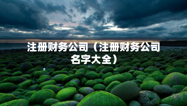 注冊財務(wù)公司（注冊財務(wù)公司名字大全）