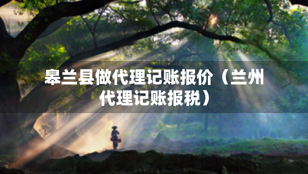 皋蘭縣做代理記賬報價（蘭州代理記賬報稅）
