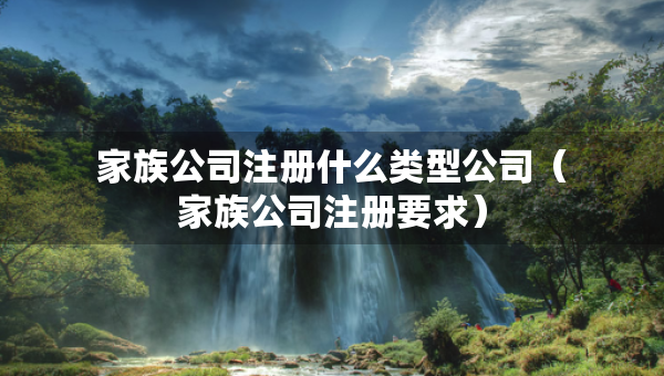家族公司注冊什么類型公司（家族公司注冊要求）
