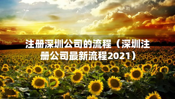 注冊(cè)深圳公司的流程（深圳注冊(cè)公司最新流程2021）