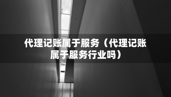 代理記賬屬于服務（代理記賬屬于服務行業(yè)嗎）