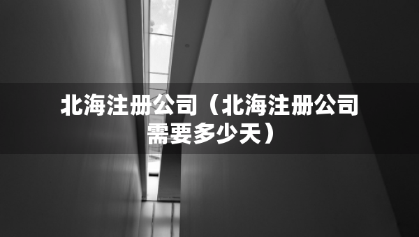 北海注冊(cè)公司（北海注冊(cè)公司需要多少天）