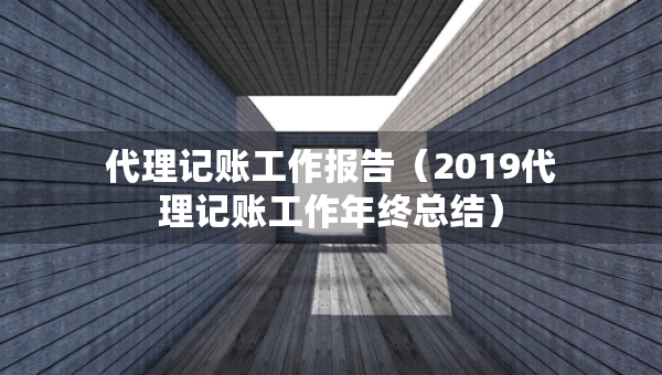 代理記賬工作報(bào)告（2019代理記賬工作年終總結(jié)）