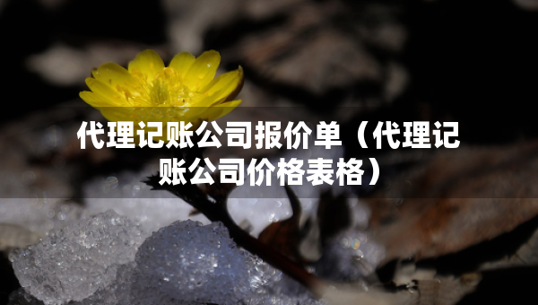 代理記賬公司報(bào)價(jià)單（代理記賬公司價(jià)格表格）