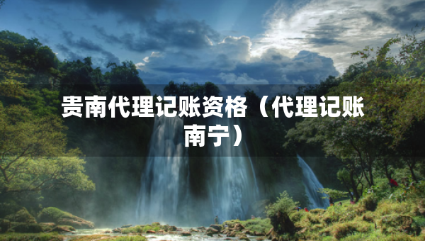 貴南代理記賬資格（代理記賬南寧）