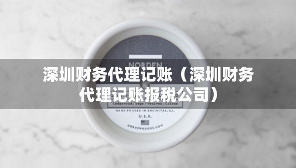 深圳財務代理記賬（深圳財務代理記賬報稅公司）