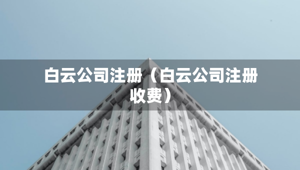 白云公司注冊（白云公司注冊收費）