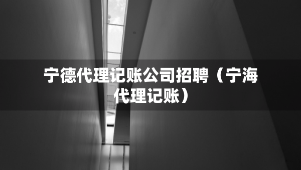 寧德代理記賬公司招聘（寧海代理記賬）