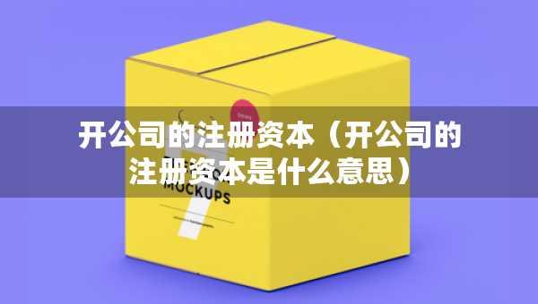 開公司的注冊資本（開公司的注冊資本是什么意思）