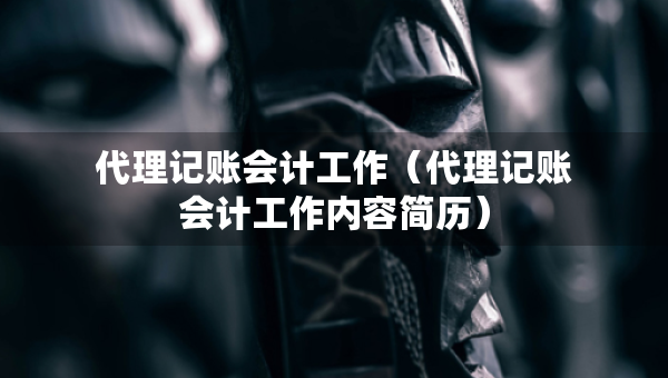 代理記賬會計工作（代理記賬會計工作內(nèi)容簡歷）