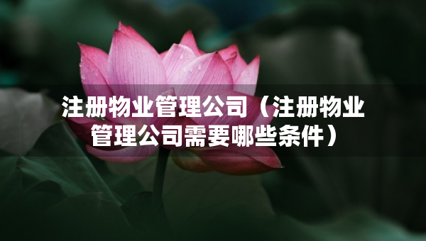 注冊(cè)物業(yè)管理公司（注冊(cè)物業(yè)管理公司需要哪些條件）