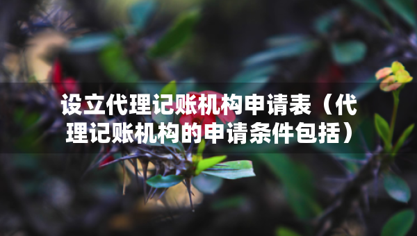 設(shè)立代理記賬機(jī)構(gòu)申請表（代理記賬機(jī)構(gòu)的申請條件包括）