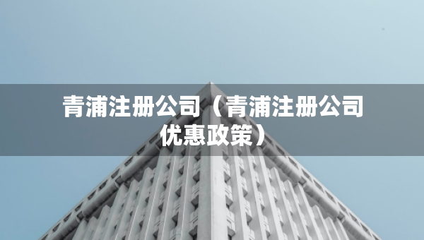 青浦注冊公司（青浦注冊公司優(yōu)惠政策）