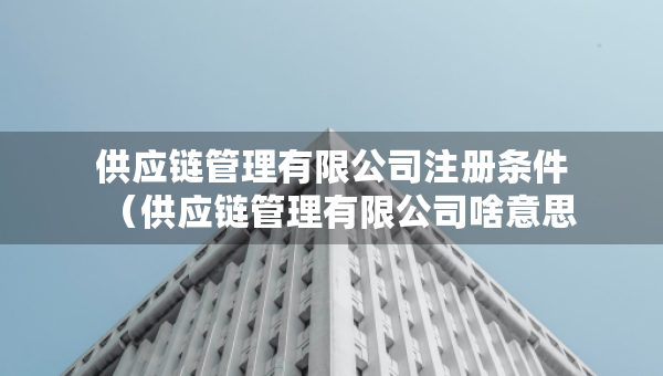 供應(yīng)鏈管理有限公司注冊條件（供應(yīng)鏈管理有限公司啥意思）