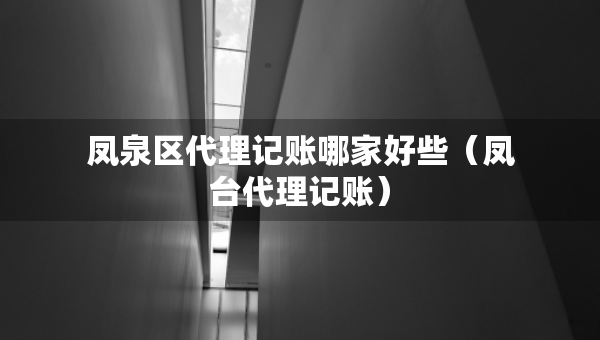 鳳泉區(qū)代理記賬哪家好些（鳳臺代理記賬）