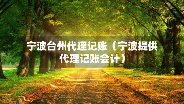 寧波臺州代理記賬（寧波提供代理記賬會計(jì)）