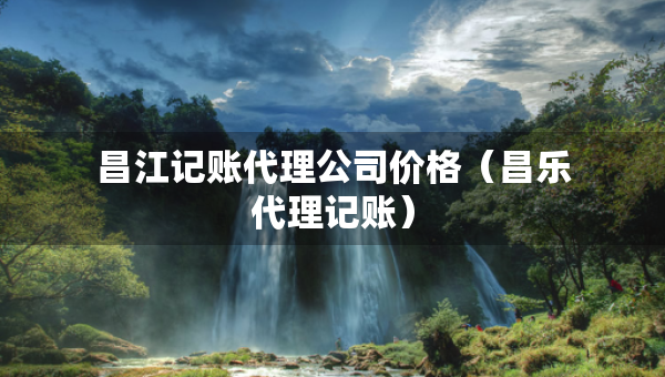 昌江記賬代理公司價格（昌樂代理記賬）