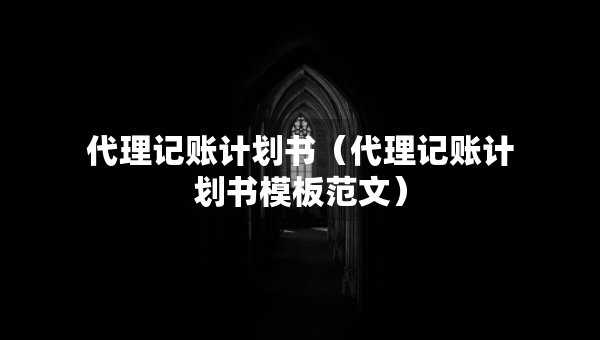 代理記賬計劃書（代理記賬計劃書模板范文）