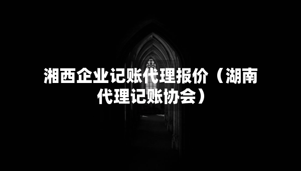 湘西企業(yè)記賬代理報(bào)價(jià)（湖南代理記賬協(xié)會(huì)）
