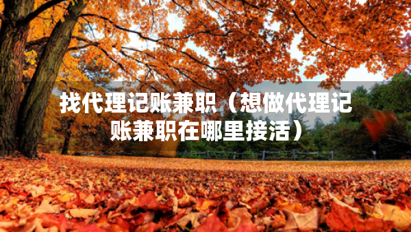 找代理記賬兼職（想做代理記賬兼職在哪里接活）