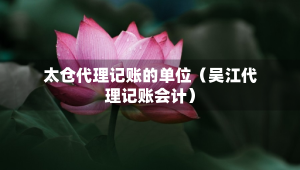太倉(cāng)代理記賬的單位（吳江代理記賬會(huì)計(jì)）