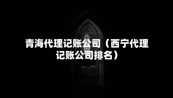 青海代理記賬公司（西寧代理記賬公司排名）