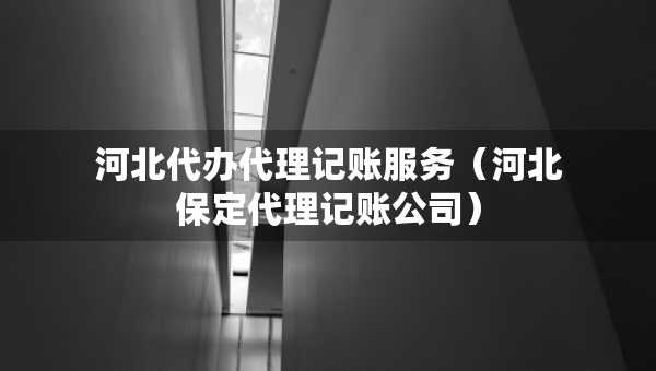 河北代辦代理記賬服務(wù)（河北保定代理記賬公司）