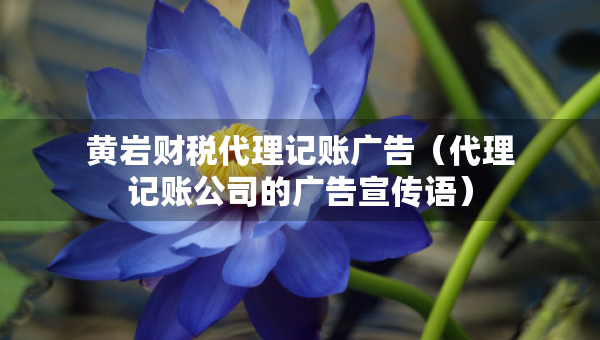 黃巖財稅代理記賬廣告（代理記賬公司的廣告宣傳語）