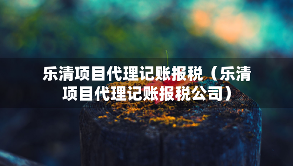 樂清項目代理記賬報稅（樂清項目代理記賬報稅公司）