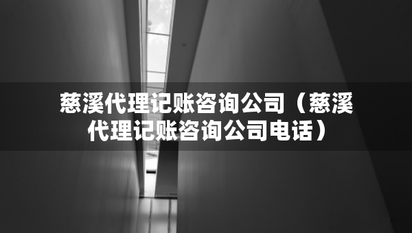 慈溪代理記賬咨詢公司（慈溪代理記賬咨詢公司電話）