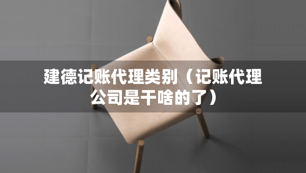 建德記賬代理類別（記賬代理公司是干啥的了）