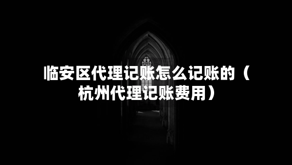 臨安區(qū)代理記賬怎么記賬的（杭州代理記賬費(fèi)用）