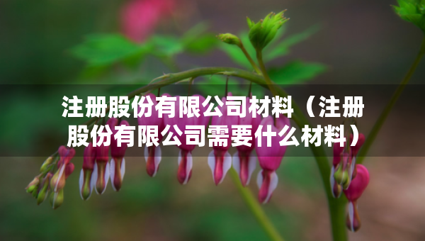 注冊股份有限公司材料（注冊股份有限公司需要什么材料）