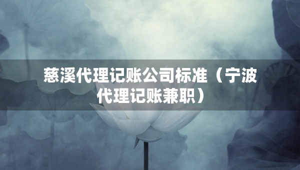 慈溪代理記賬公司標準（寧波代理記賬兼職）