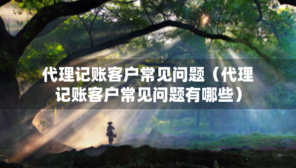 代理記賬客戶常見問題（代理記賬客戶常見問題有哪些）