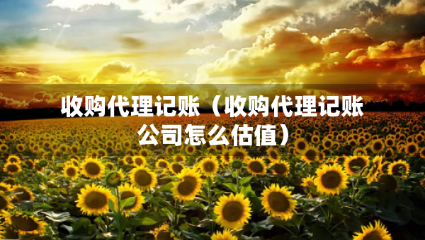 收購代理記賬（收購代理記賬公司怎么估值）