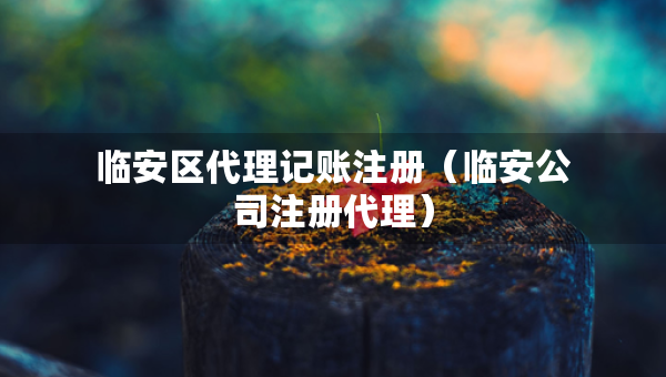 臨安區(qū)代理記賬注冊（臨安公司注冊代理）