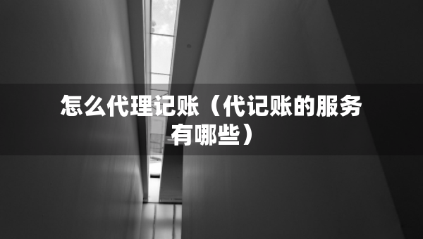 怎么代理記賬（代記賬的服務(wù)有哪些）