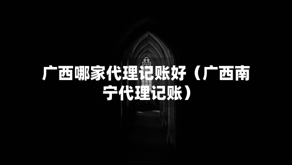廣西哪家代理記賬好（廣西南寧代理記賬）