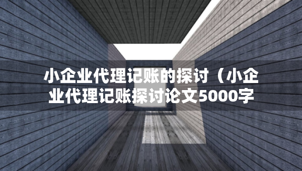 小企業(yè)代理記賬的探討（小企業(yè)代理記賬探討論文5000字）