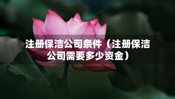 注冊保潔公司條件（注冊保潔公司需要多少資金）