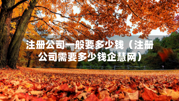 注冊(cè)公司一般要多少錢（注冊(cè)公司需要多少錢企慧網(wǎng)）