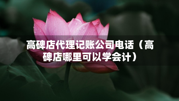 高碑店代理記賬公司電話（高碑店哪里可以學(xué)會(huì)計(jì)）