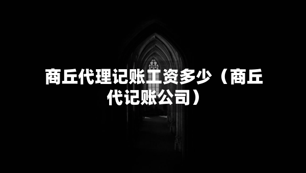 商丘代理記賬工資多少（商丘代記賬公司）