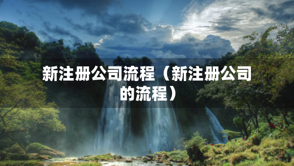 新注冊公司流程（新注冊公司的流程）