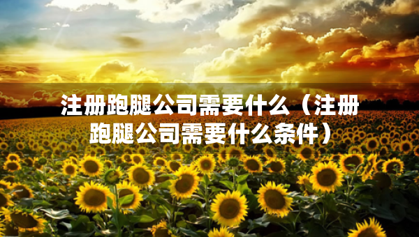 注冊跑腿公司需要什么（注冊跑腿公司需要什么條件）